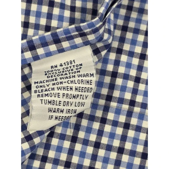 Ralph Lauren Shirt Mens XL Blue White Button Down Check Navy Pony Cotton Casual - Picture 8 of 8
